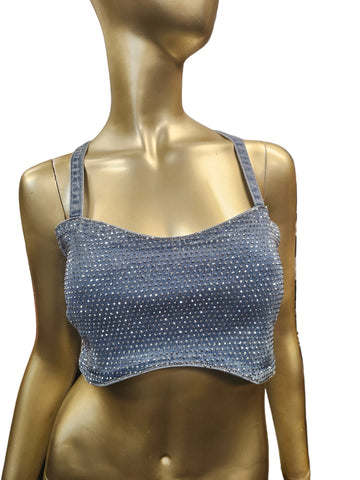 Denim Bling Bra Top