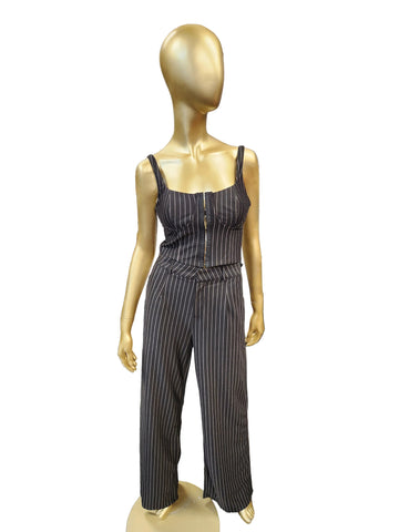 Black/Grey Pinstripe 2PC Set