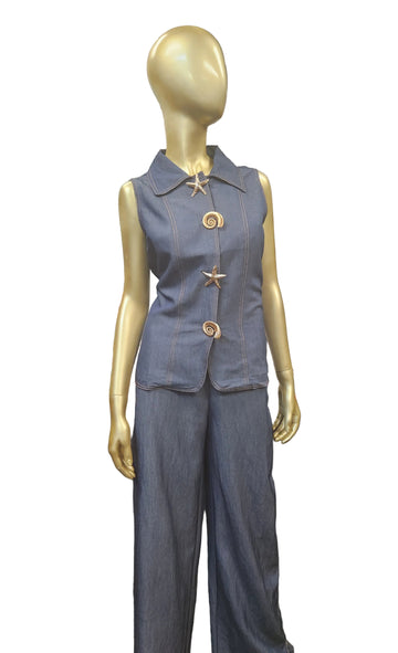 Sleeveless Denim 2PC