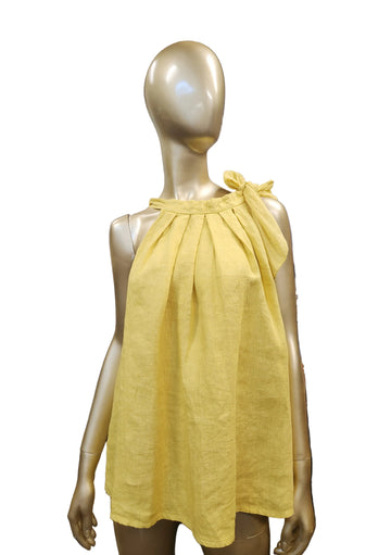Mustard Linen Top