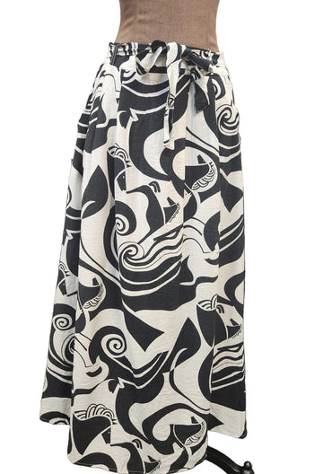 BLACK Summer Print Skirt