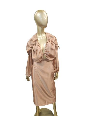 Bronze Silky Skirt Set