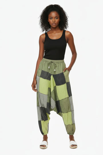 Green Drop Crotch Pants