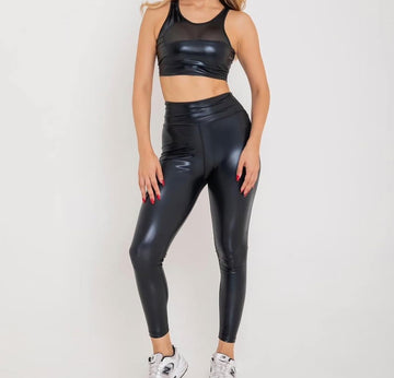 Black Faux Leather 2PC