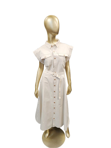Khaki Dress w/Gold Buttons