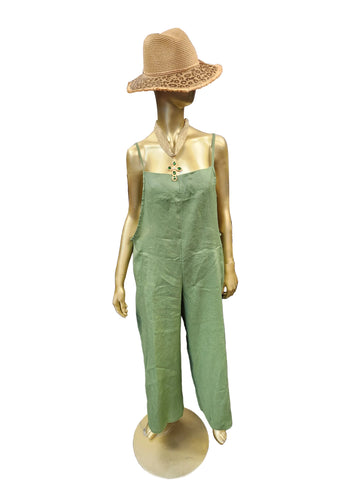 Green Linen Sleeveless Jumper