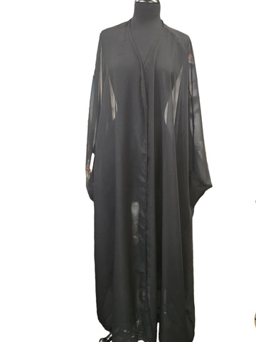 BLACK SEMI SHEER DUSTER