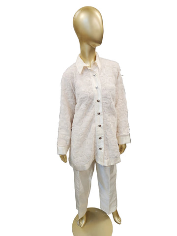 BEIGE FLORAL EMBELLISHED 2PC