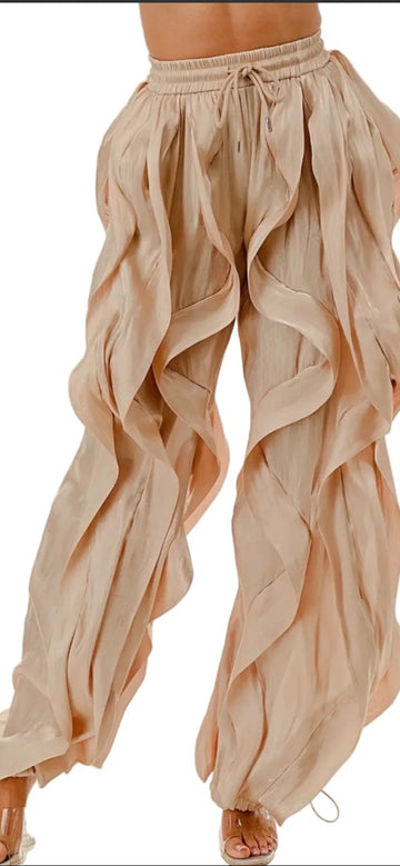 BEIGE SILKY PANTS
