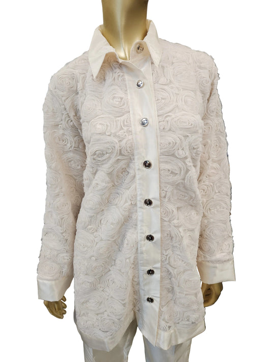 BEIGE FLORAL EMBELLISHED 2PC