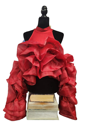 Burgundy Ruffle Top