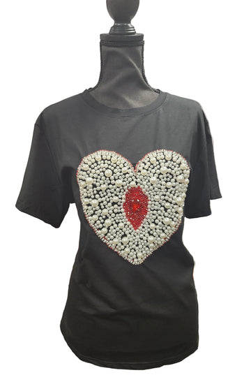 Black Pearl Heart Top