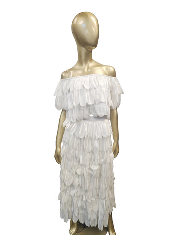 WHITE Silky 2PC Skirt