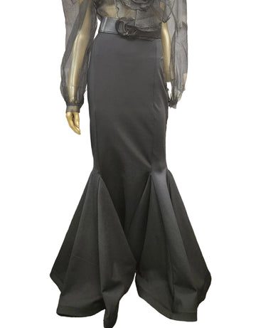 BLACK High Waist Maxi Skirt
