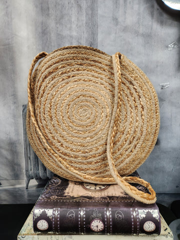 Round Straw Crossbody