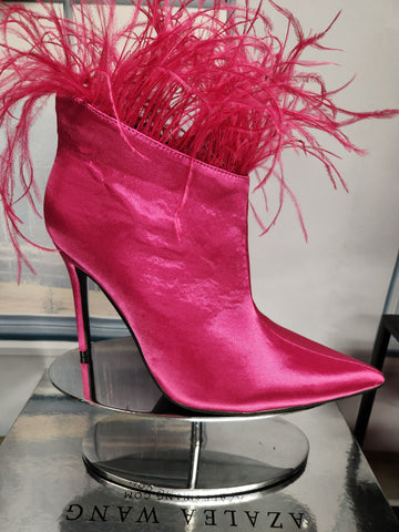 AW Pink Satin Boots