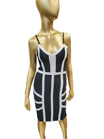 Black/White Bodycon Dress