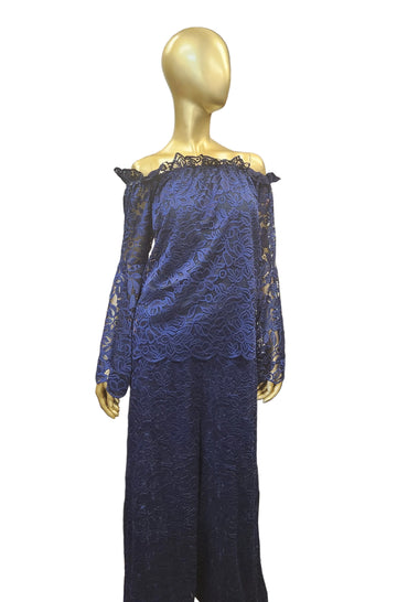 Blue Lace 2Pc Pants Set